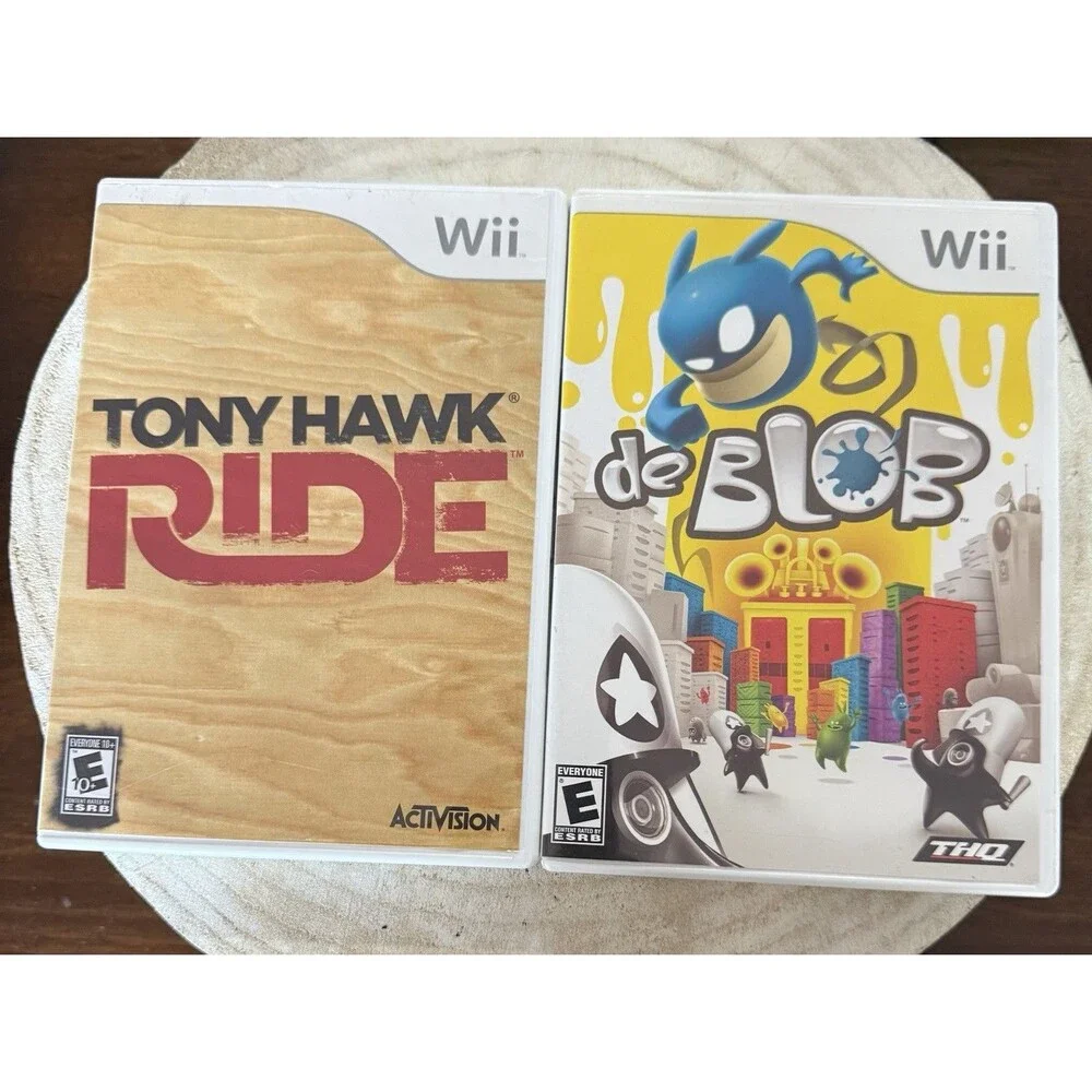 Wii Tony Hawk Ride And De Blob - 2 Game Bundle With Manuals